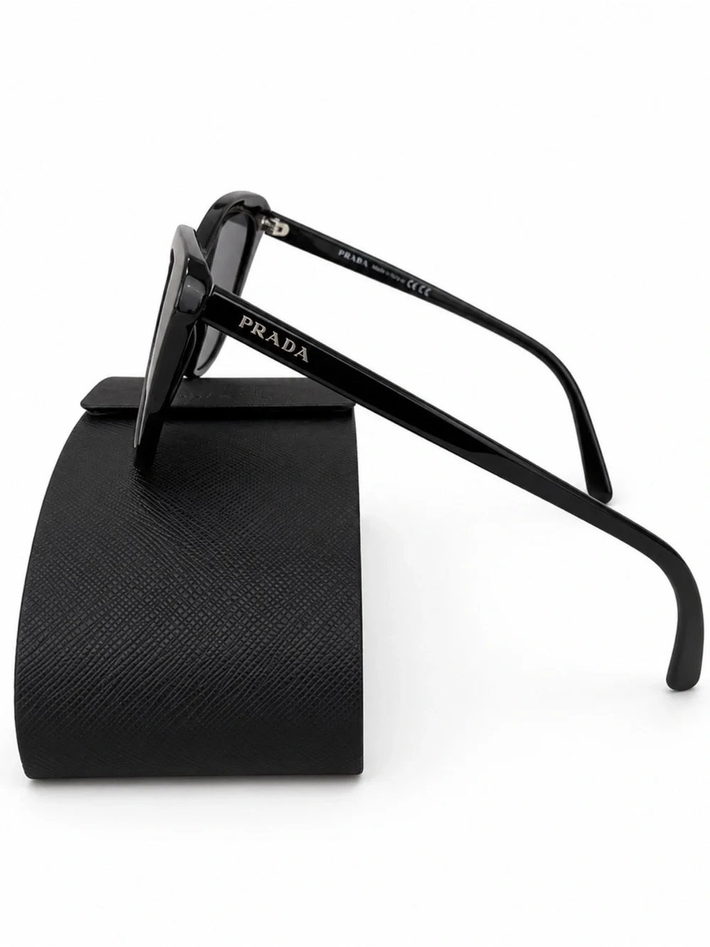 Prada Black Cat-Eye Acetate Sunglasses